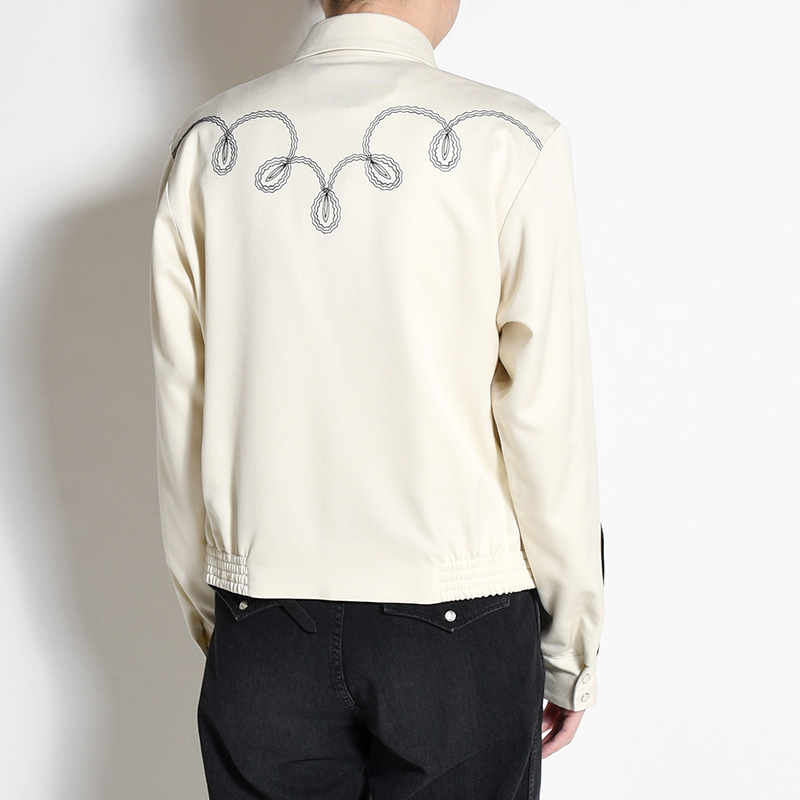 BOLERO EMBROIDERY JACKET -RAYON GABARDINE- -ECRU-