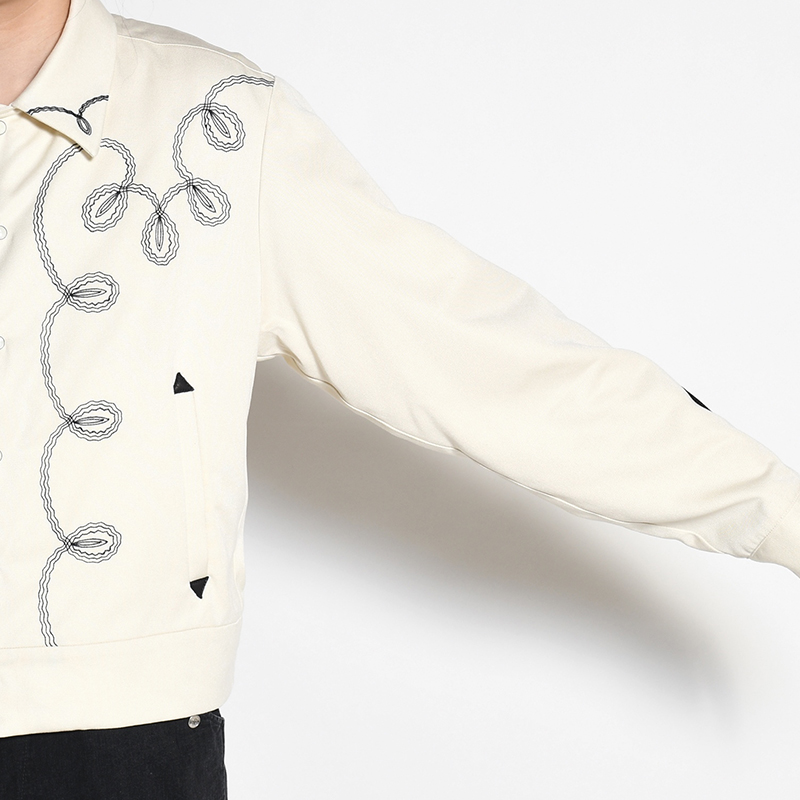 BOLERO EMBROIDERY JACKET -RAYON GABARDINE- -ECRU-