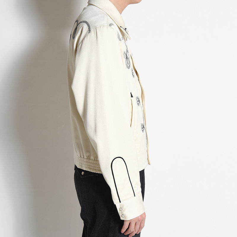 BOLERO EMBROIDERY JACKET -RAYON GABARDINE- -ECRU-