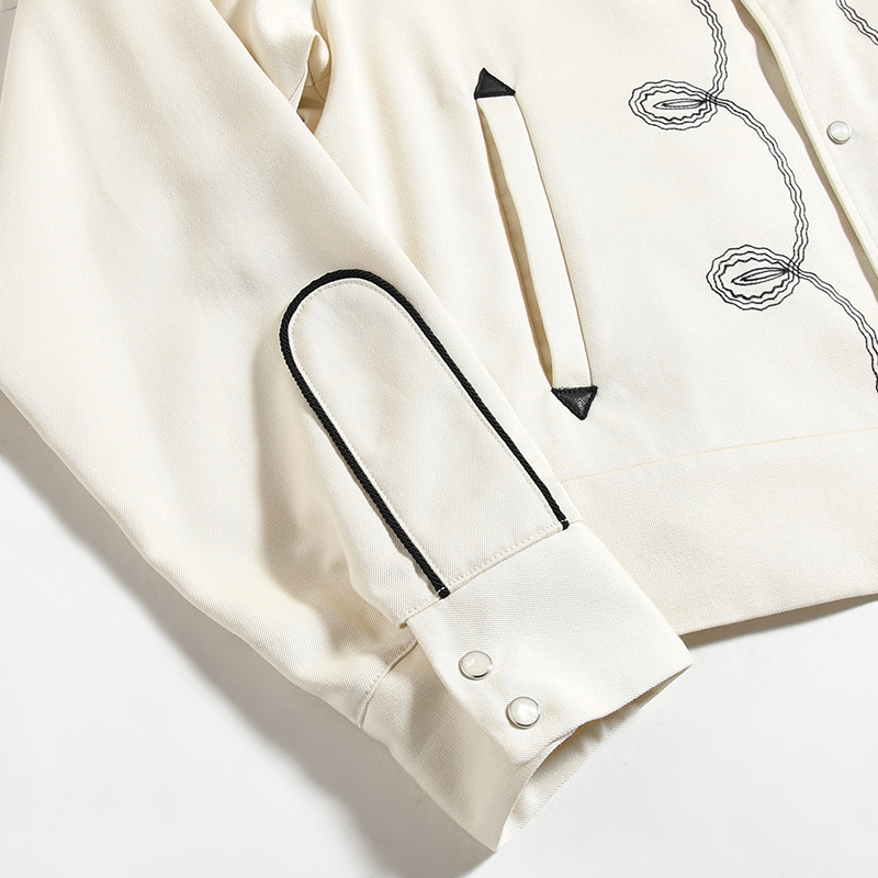BOLERO EMBROIDERY JACKET -RAYON GABARDINE- -ECRU-