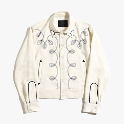 BOLERO EMBROIDERY JACKET -RAYON GABARDINE- -ECRU-