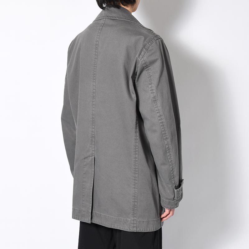 DOUBLE-BREASTED PEACOAT -GREY-