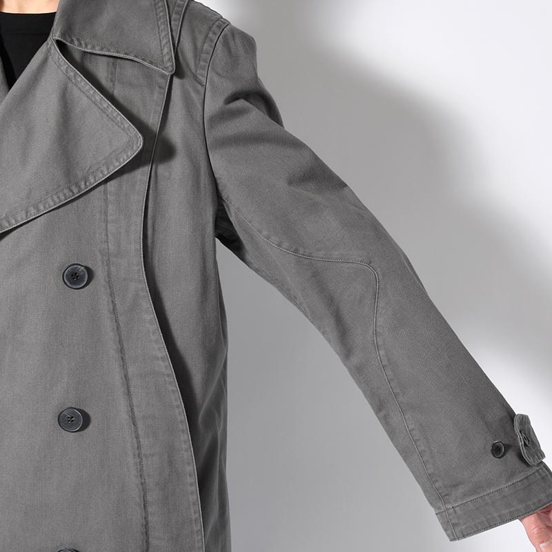 DOUBLE-BREASTED PEACOAT -GREY-