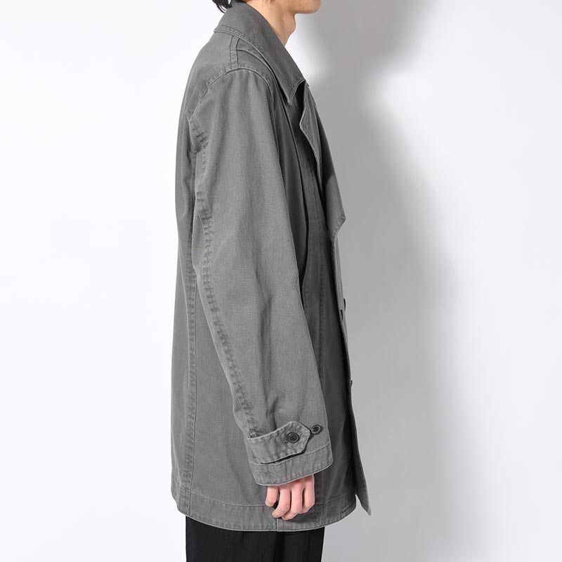 DOUBLE-BREASTED PEACOAT -GREY-