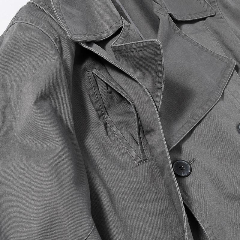 DOUBLE-BREASTED PEACOAT -GREY-