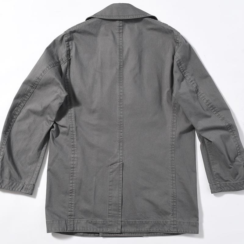 DOUBLE-BREASTED PEACOAT -GREY-