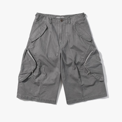 3D TWISTED CARGO SHORTS -GREY-