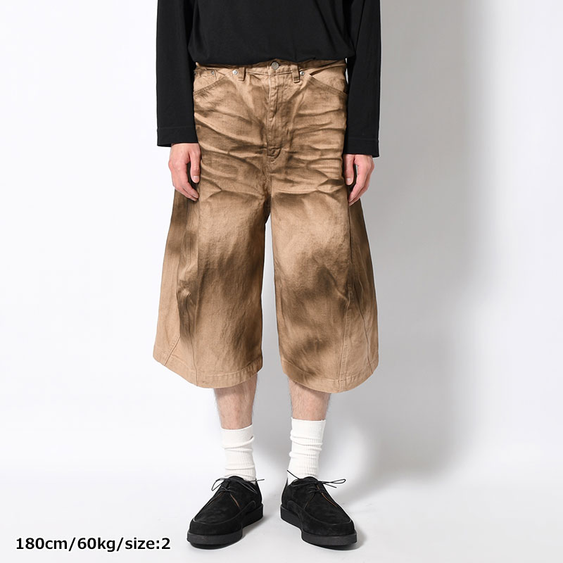 3D TWISTED JORTS -CRAZY DIRTY WASHED TAN-