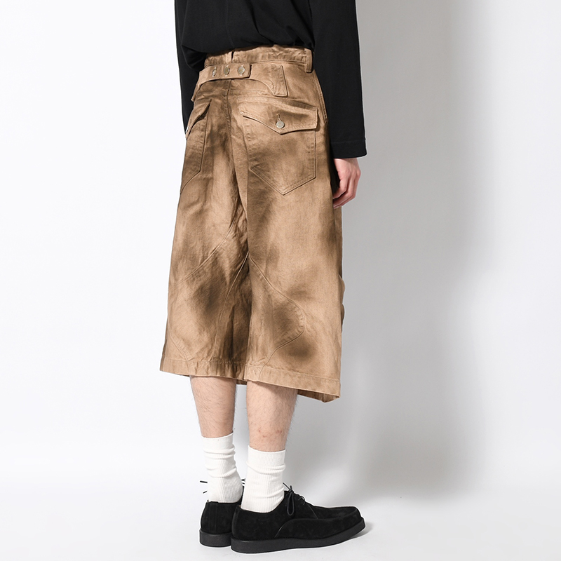 3D TWISTED JORTS -CRAZY DIRTY WASHED TAN-