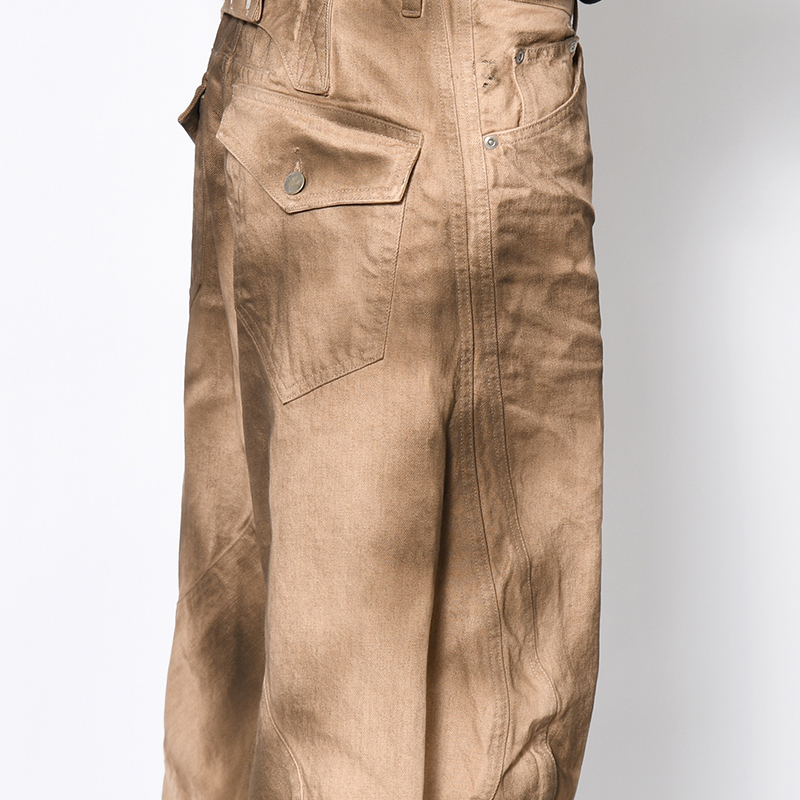 3D TWISTED JORTS -CRAZY DIRTY WASHED TAN-