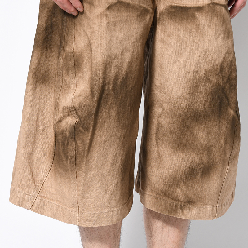 3D TWISTED JORTS -CRAZY DIRTY WASHED TAN-