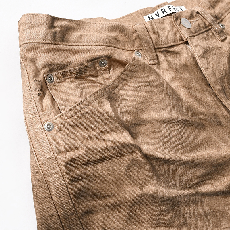 3D TWISTED JORTS -CRAZY DIRTY WASHED TAN-