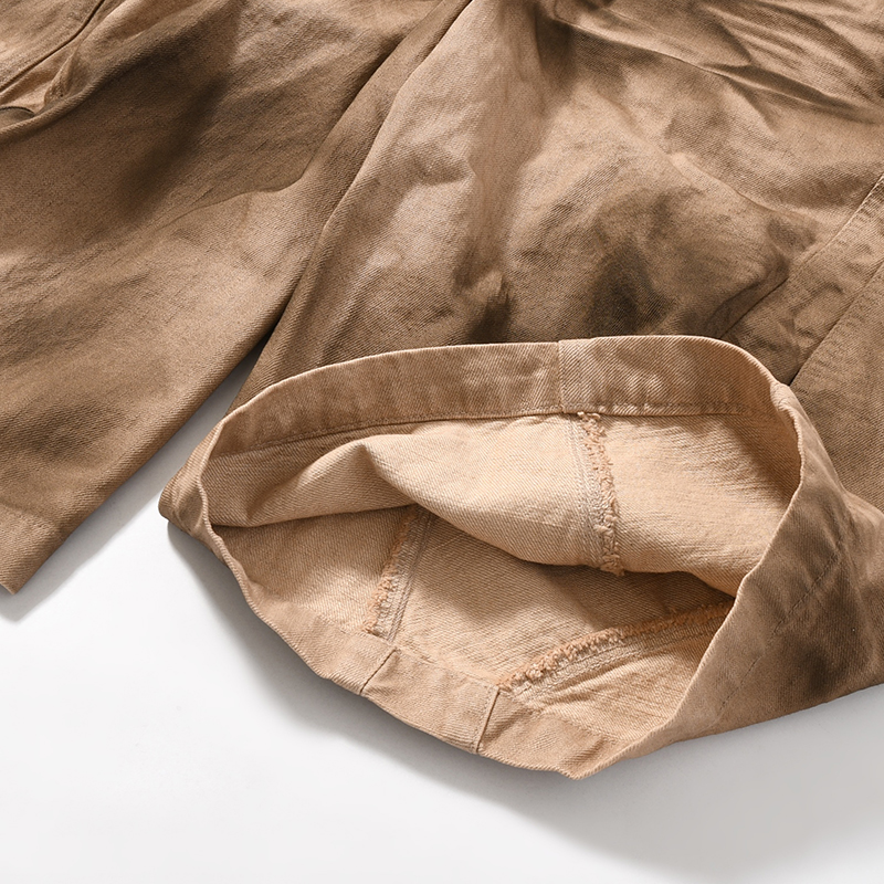 3D TWISTED JORTS -CRAZY DIRTY WASHED TAN-