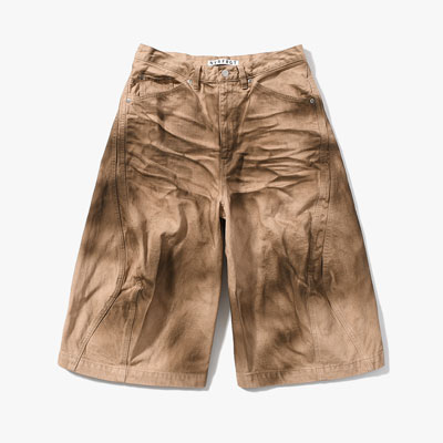 3D TWISTED JORTS -CRAZY DIRTY WASHED TAN-