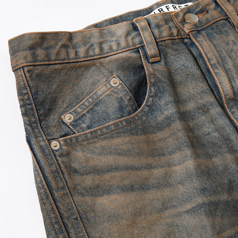 3D TWISTED WIDE LEG JEANS MUD FADED -2.COLOR-