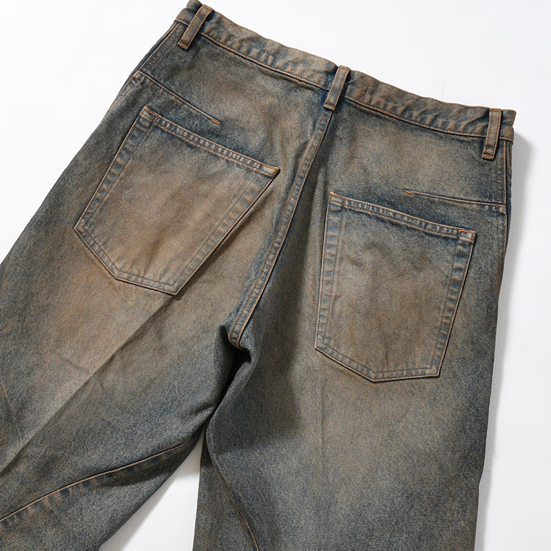 3D TWISTED WIDE LEG JEANS MUD FADED -2.COLOR-
