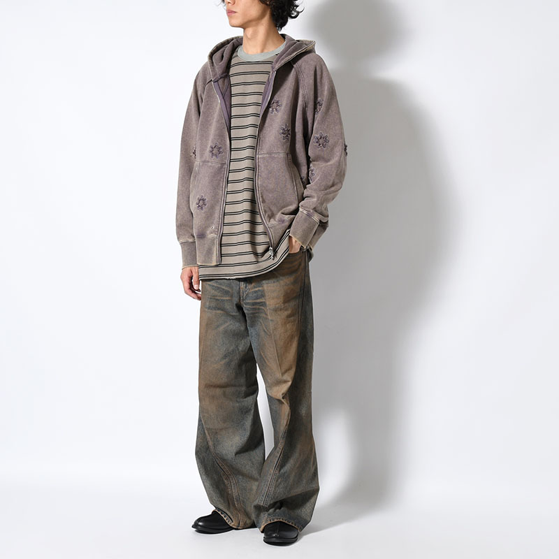 3D TWISTED WIDE LEG JEANS MUD FADED -2.COLOR-