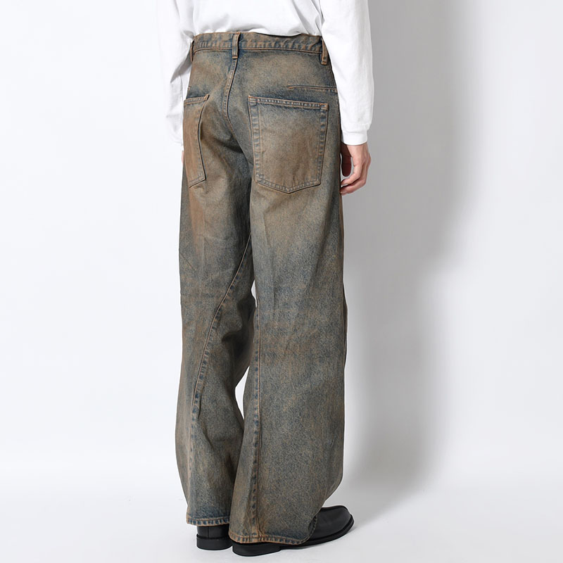 3D TWISTED WIDE LEG JEANS MUD FADED -2.COLOR-