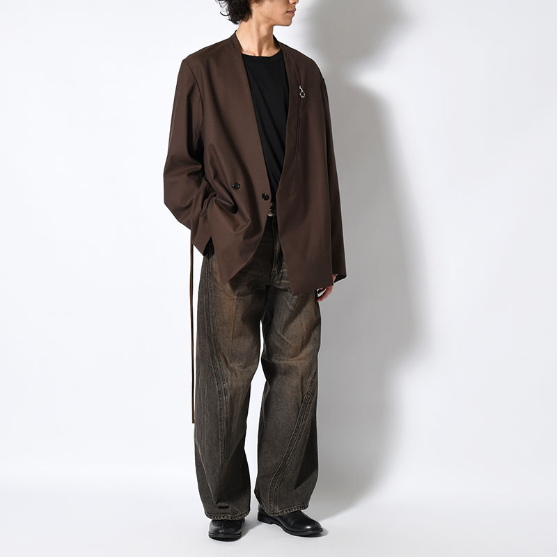 3D TWISTED WIDE LEG JEANS MUD FADED -2.COLOR-