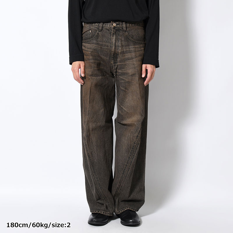 3D TWISTED WIDE LEG JEANS MUD FADED -2.COLOR-