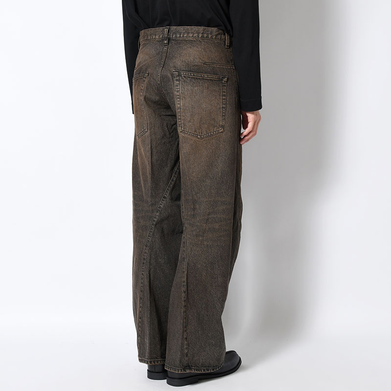 3D TWISTED WIDE LEG JEANS MUD FADED -2.COLOR-