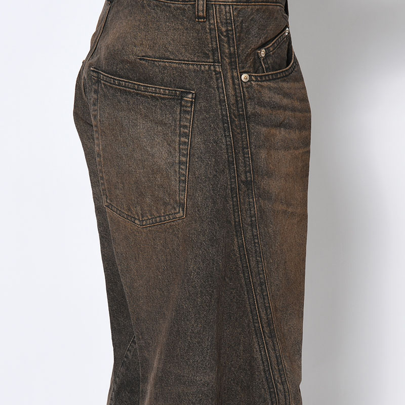 3D TWISTED WIDE LEG JEANS MUD FADED -2.COLOR-