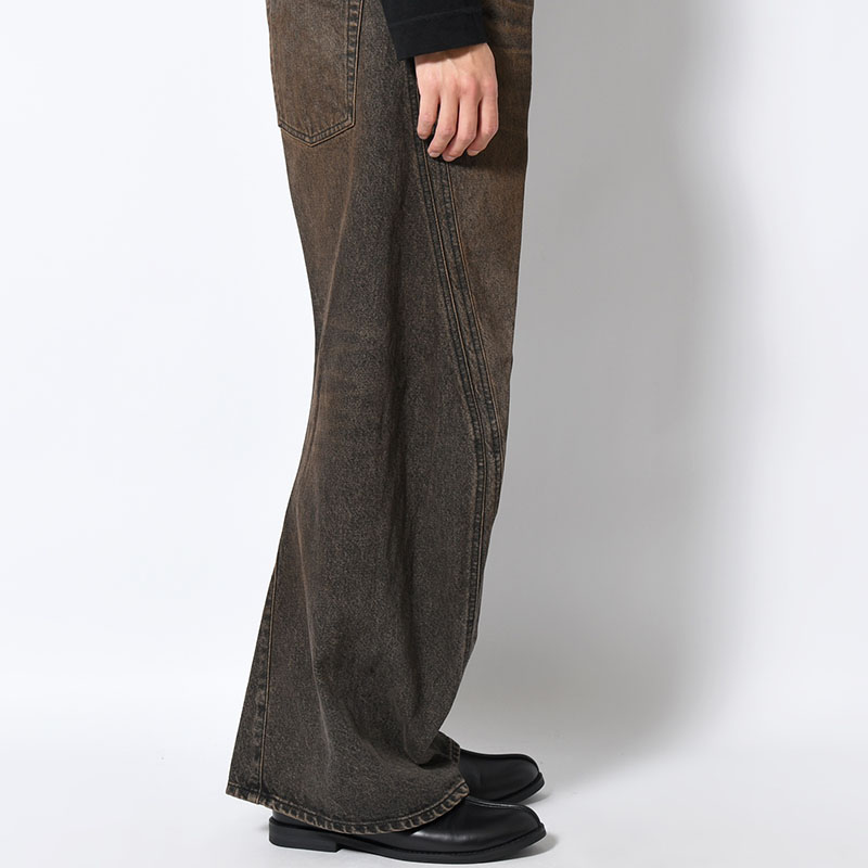 3D TWISTED WIDE LEG JEANS MUD FADED -2.COLOR-