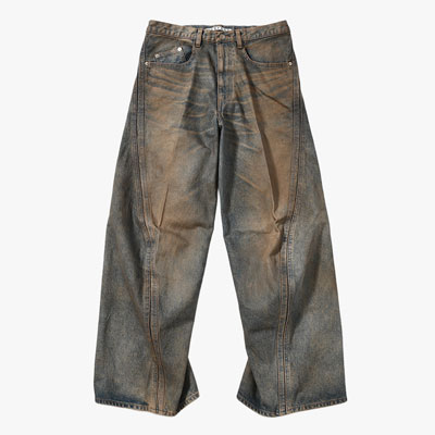 3D TWISTED WIDE LEG JEANS MUD FADED -2.COLOR-
