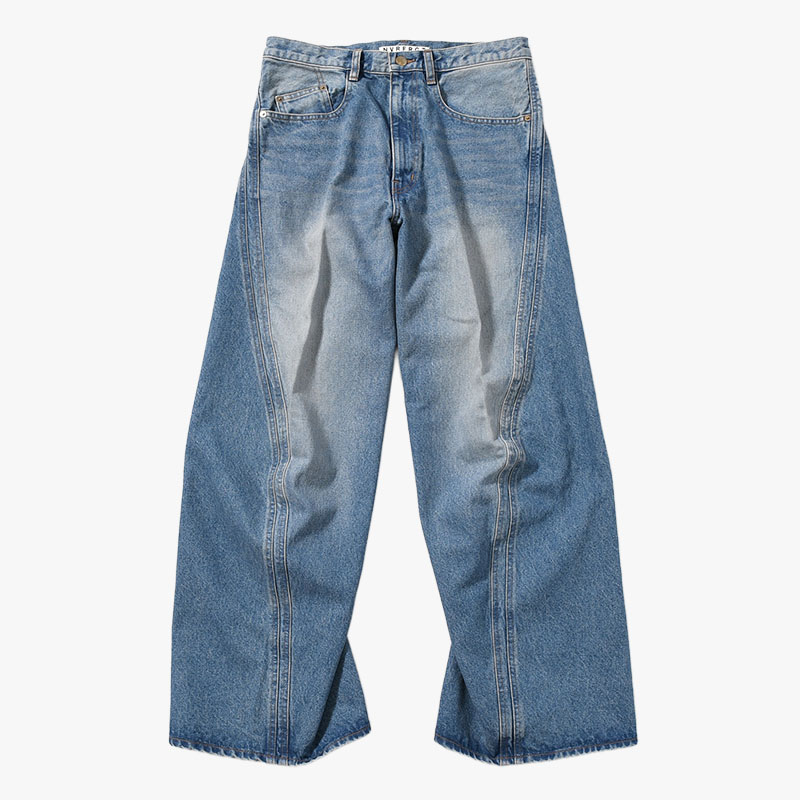 3D TWISTED WIDE LEG JEANS -VINTAGE FADED INDIGO-