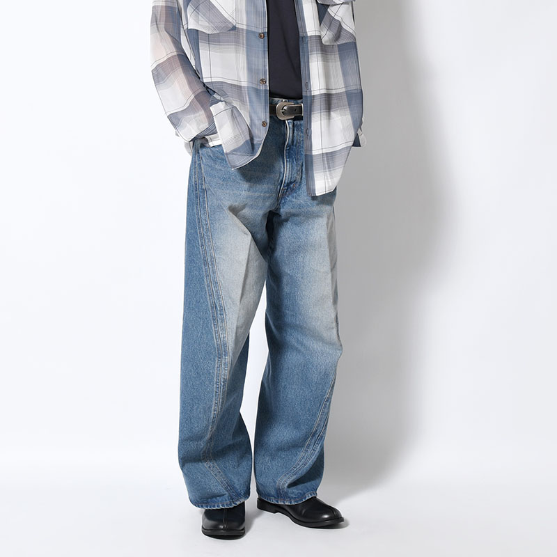 3D TWISTED WIDE LEG JEANS -VINTAGE FADED INDIGO-