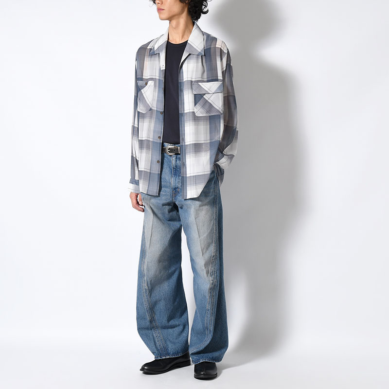 3D TWISTED WIDE LEG JEANS -VINTAGE FADED INDIGO-