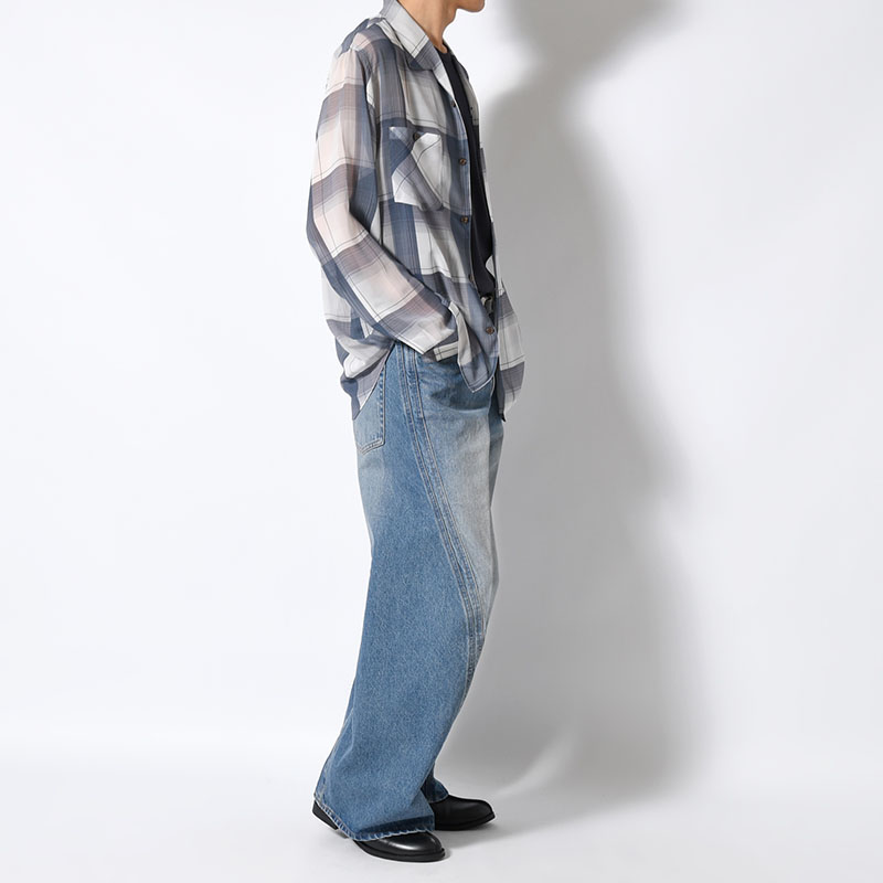 3D TWISTED WIDE LEG JEANS -VINTAGE FADED INDIGO-
