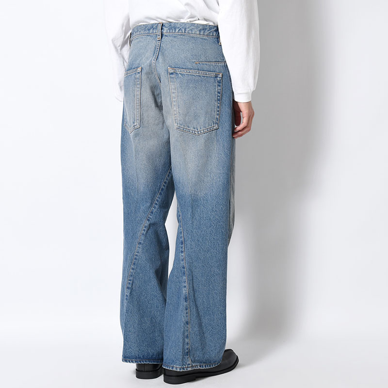 3D TWISTED WIDE LEG JEANS -VINTAGE FADED INDIGO-