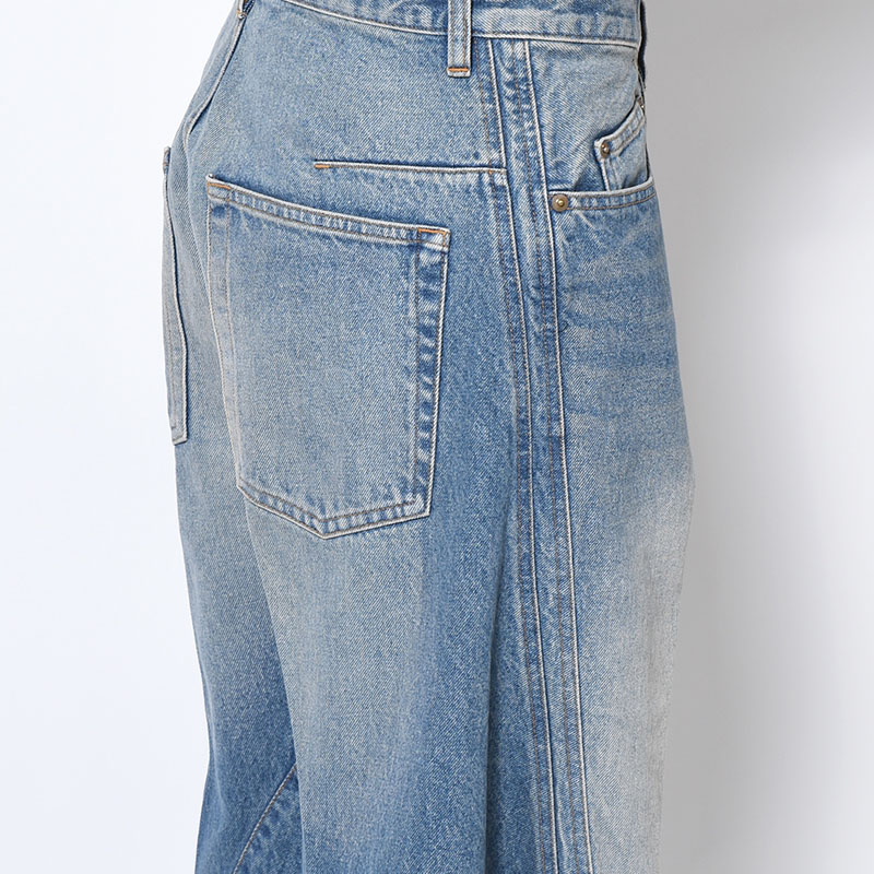 3D TWISTED WIDE LEG JEANS -VINTAGE FADED INDIGO-