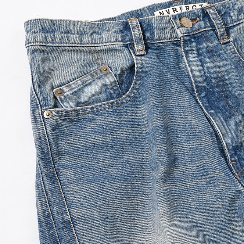 3D TWISTED WIDE LEG JEANS -VINTAGE FADED INDIGO-