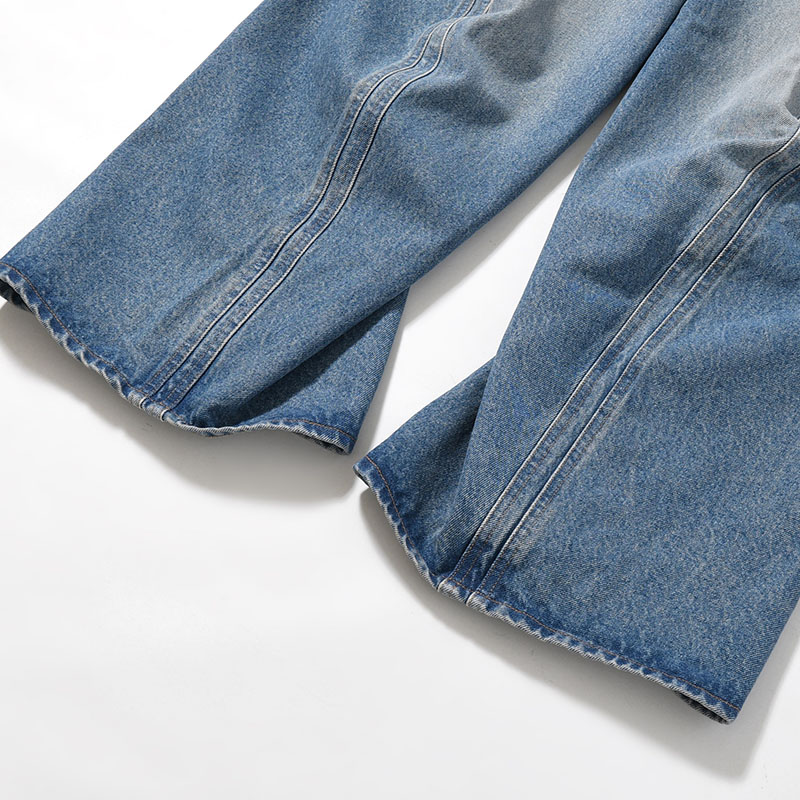 3D TWISTED WIDE LEG JEANS -VINTAGE FADED INDIGO-