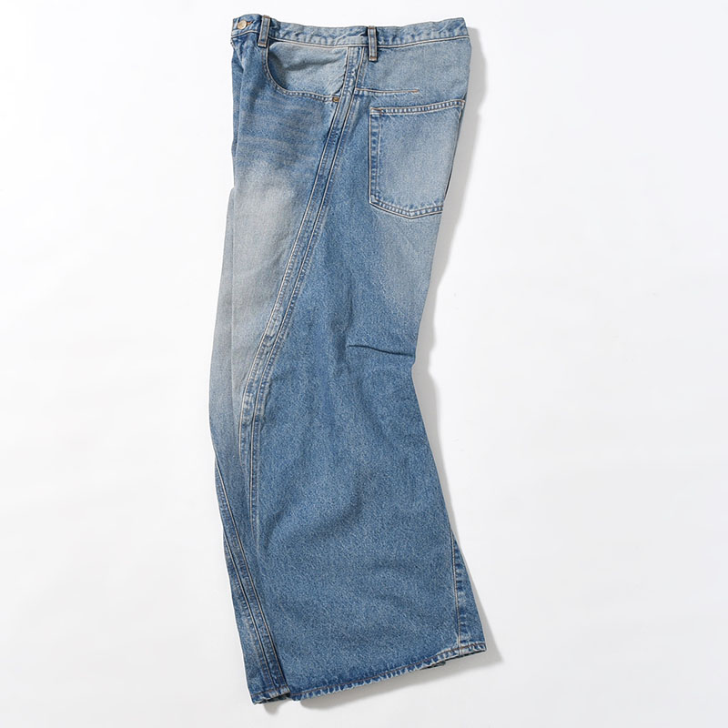 3D TWISTED WIDE LEG JEANS -VINTAGE FADED INDIGO-