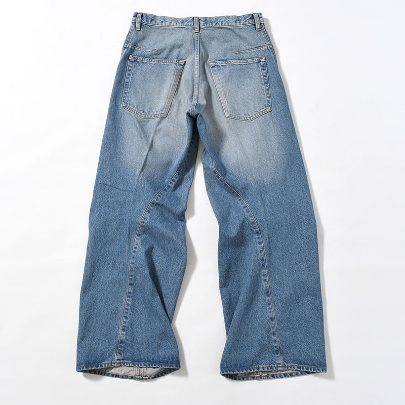 3D TWISTED WIDE LEG JEANS -VINTAGE FADED INDIGO-