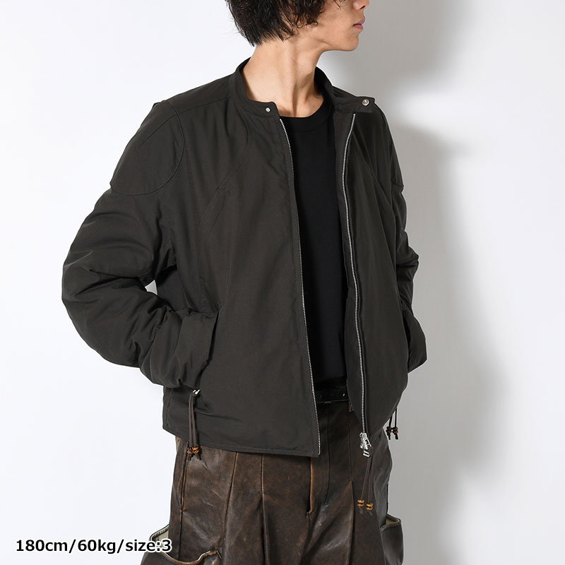 PADDED MOTORCYCLE JACKET -CHARCOAL-