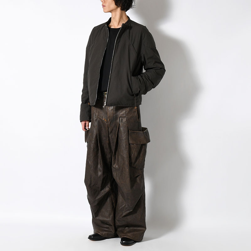 PADDED MOTORCYCLE JACKET -CHARCOAL-