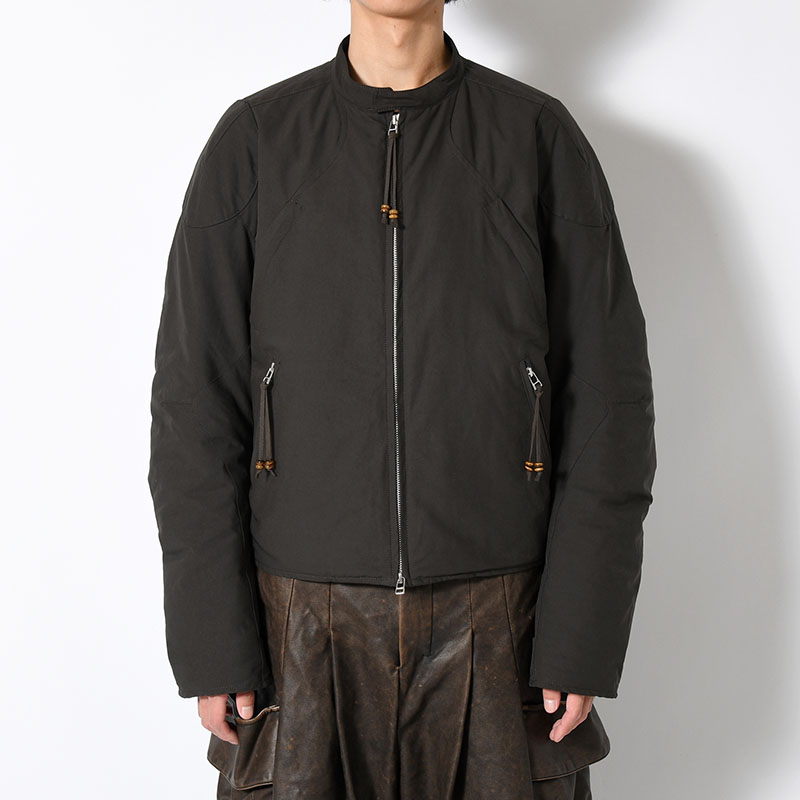 PADDED MOTORCYCLE JACKET -CHARCOAL-