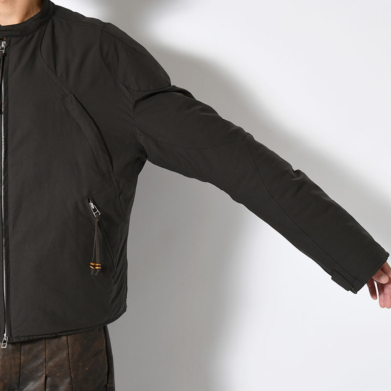 PADDED MOTORCYCLE JACKET -CHARCOAL-