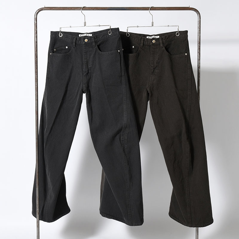3D TWISTED WIDE LEG JEANS BLACK DENIM -2.COLOR-