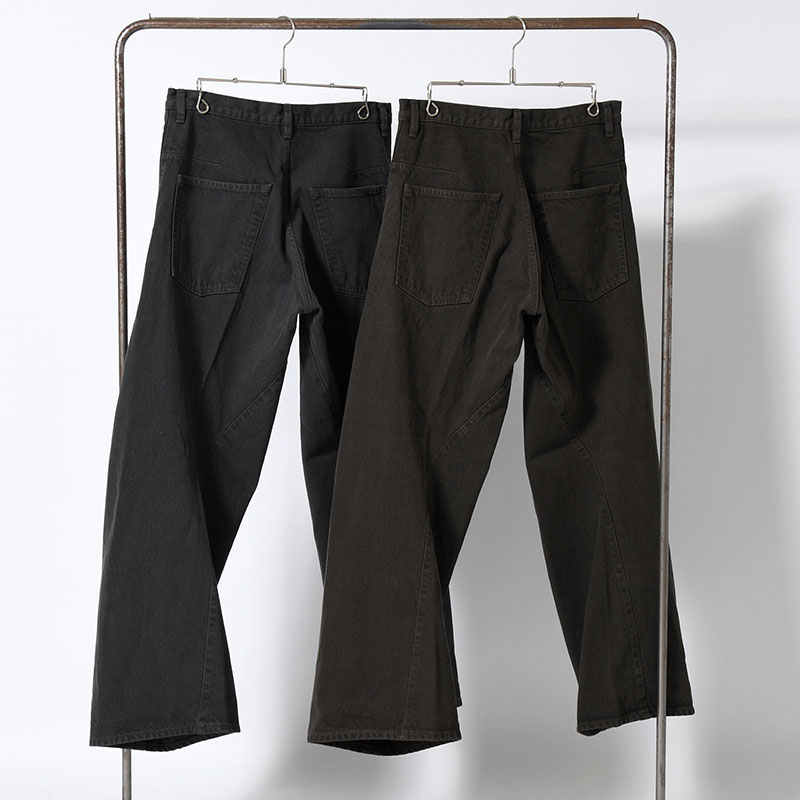 3D TWISTED WIDE LEG JEANS BLACK DENIM -2.COLOR-