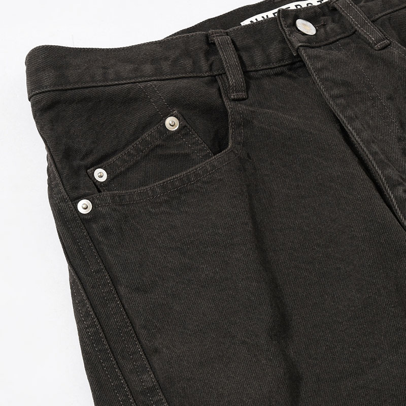 3D TWISTED WIDE LEG JEANS BLACK DENIM -2.COLOR-