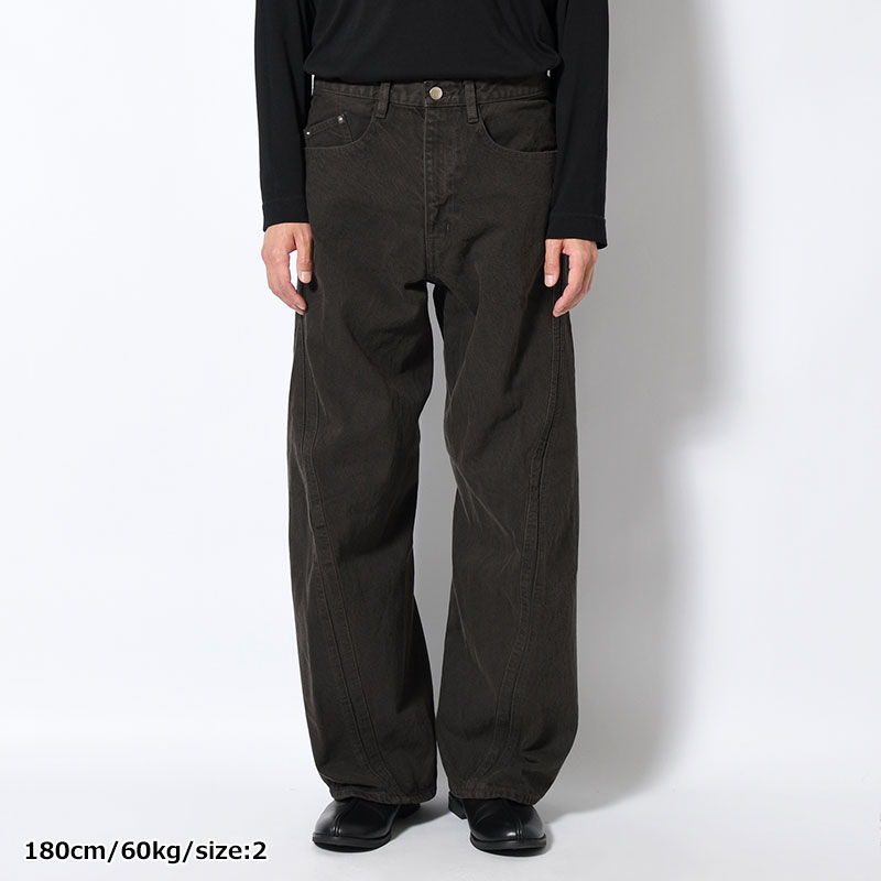 3D TWISTED WIDE LEG JEANS BLACK DENIM -2.COLOR-