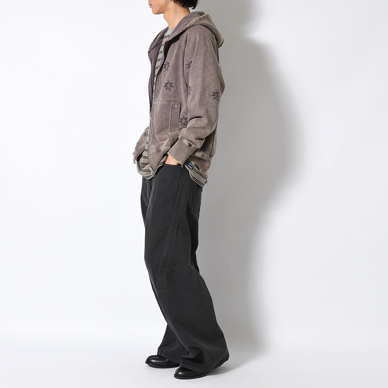 3D TWISTED WIDE LEG JEANS BLACK DENIM -2.COLOR-