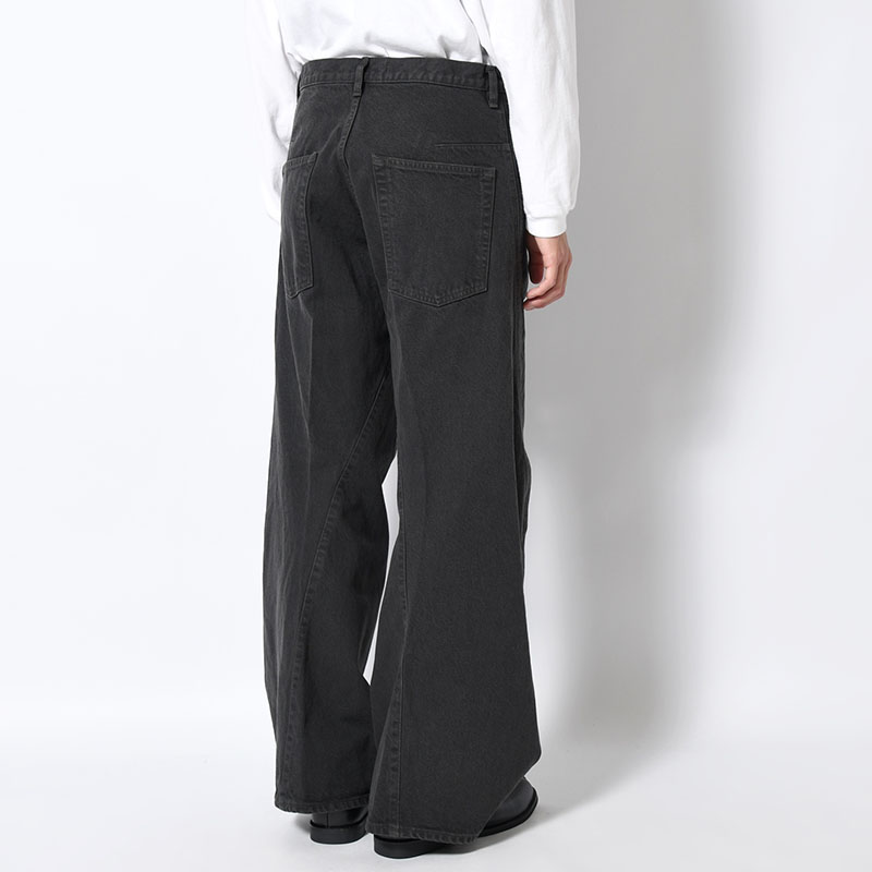 3D TWISTED WIDE LEG JEANS BLACK DENIM -2.COLOR-