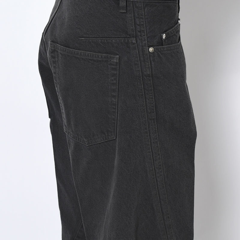 3D TWISTED WIDE LEG JEANS BLACK DENIM -2.COLOR-