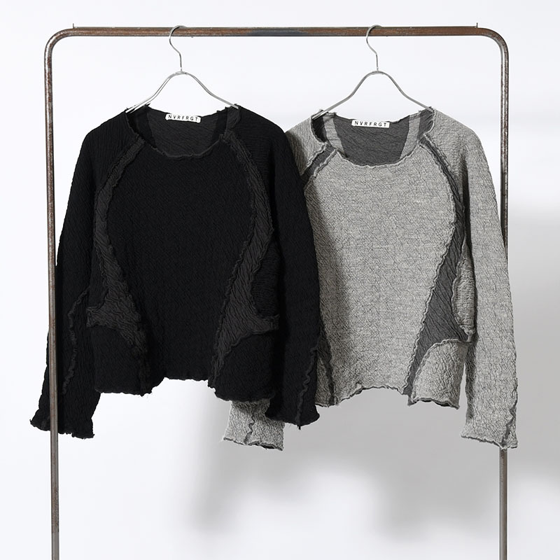PANELED LONG SLEEVE T SHIRT -2.COLOR-